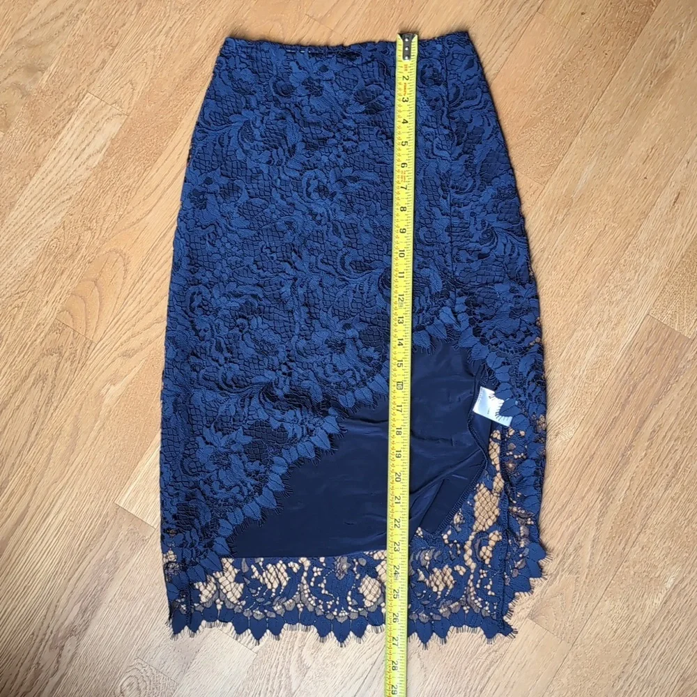 For Love and Lemons Maui Waui Lace Skirt Navy, XS - Picture 4 of 9
